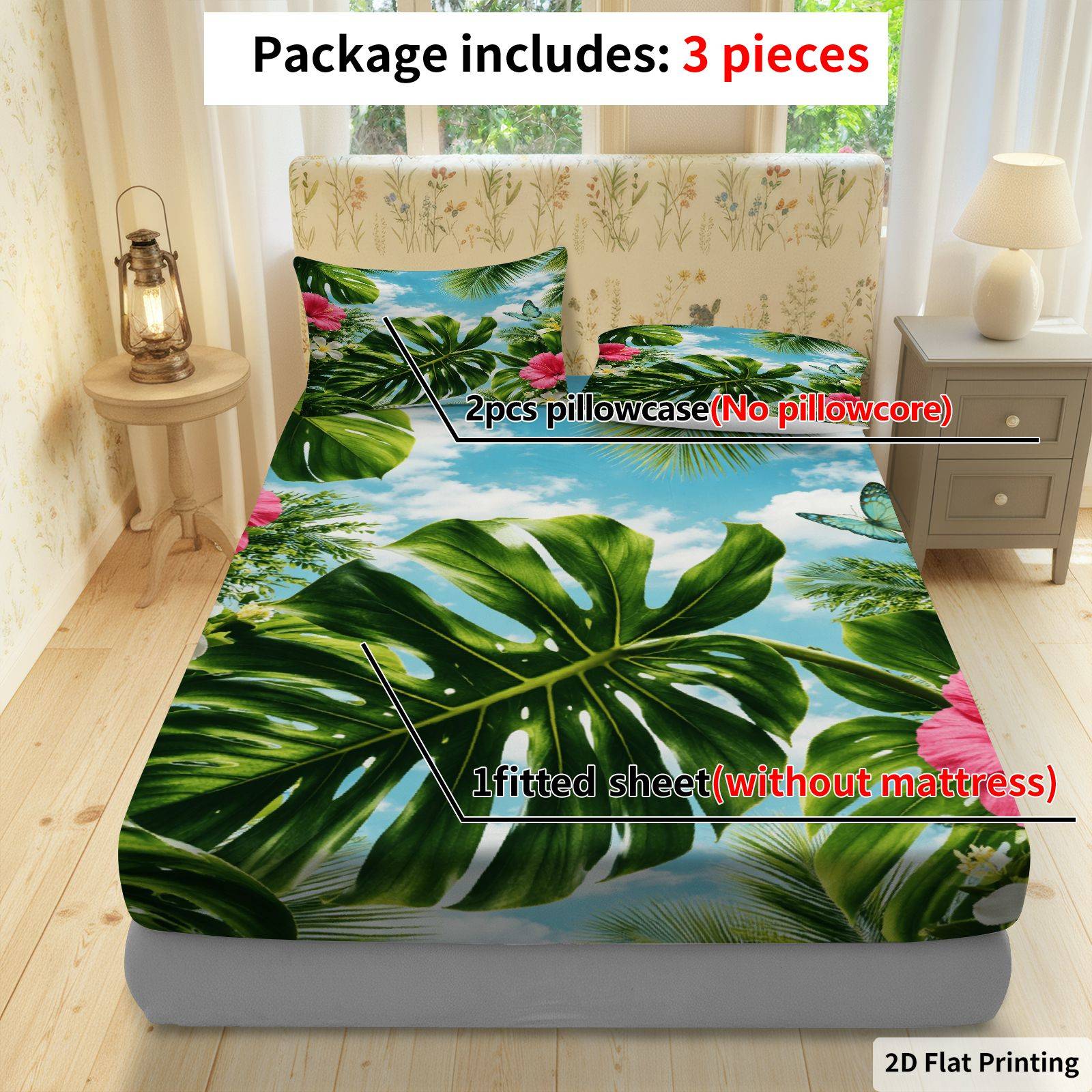 Tropikal Hibiscus Yatak Örtüsü - Fitted Sheet Deep incelemesi ve fiyatı